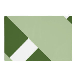 Green and white Modern Color Block 2 Placemat