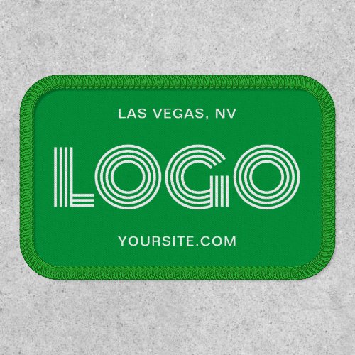 Green and White Modern Rectangular Logo Patch