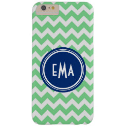 Green And White Monogram Geometric Chevron Pattern Barely There iPhone 6 Plus Case