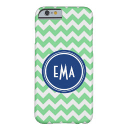 Green And White Monogram Geometric Chevron Pattern Barely There iPhone 6 Case