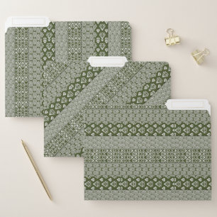 green and white multi pattern file folder