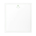 Green and White Palm Palmetto Tree Monogram Notepad