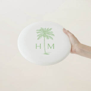 Green and White Palm Palmetto Tree Monogram Wham-O Frisbee