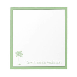 Green and White Palmetto Tree Personalized Notepad