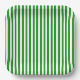 Green And White Paper Plates