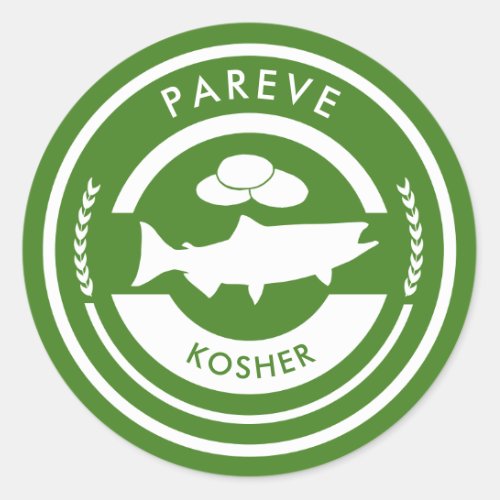 Green and White Pareve Label Kosher Fish