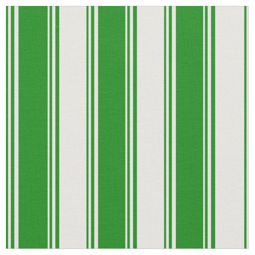 Green and White Pattern of Stripes Fabric