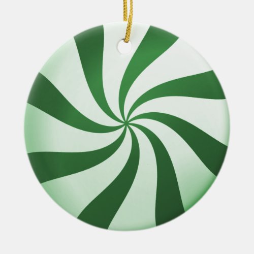 Green and White Peppermint Candy Ornament