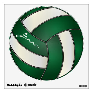 Green and White Personalize Volleyball Wall Decal