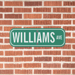 Green and White Personalized Family Name Easy Metal Sign