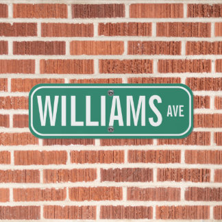 Green and White Personalized Family Name Easy Metal Sign