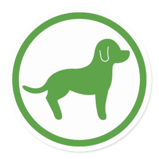 Green And White Pets Welcome Classic Round Sticker