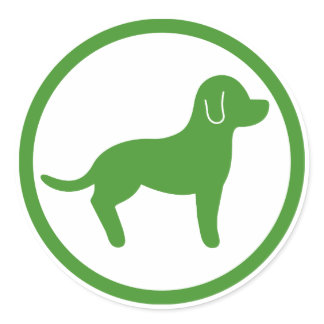 Green And White Pets Welcome Classic Round Sticker