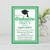 Green and White Photo Graduation Party Invitation (Standing Front)
