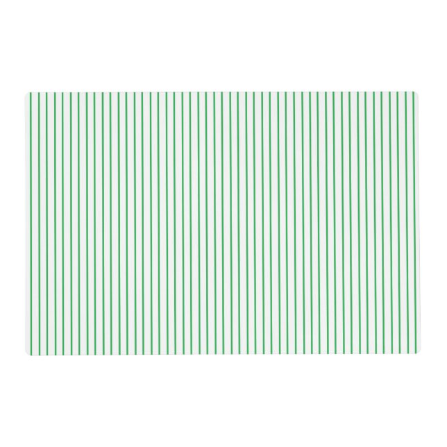Green and White Pinstripe Laminated Placemat (Front)