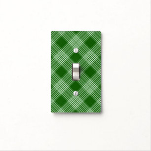 Green And White Plaid Light Switch Cover