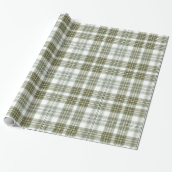 Green And White Plaid Wrapping Paper by Spice at Zazzle