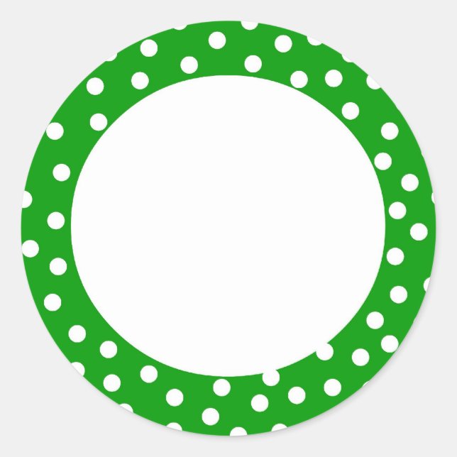 Green and white polka dot label (Front)