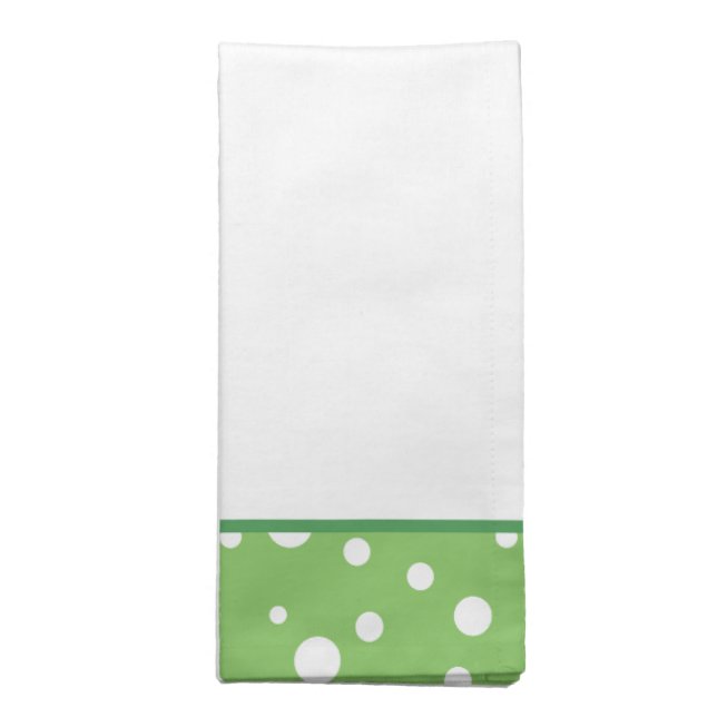 Green and White Polka Dot Napkins Set (Folded)