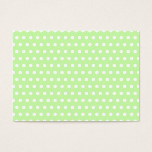 Green and White Polka Dot Pattern. Spotty. Business Card Template