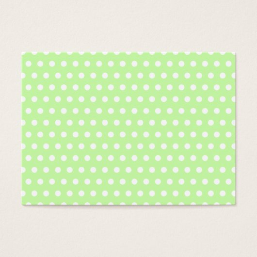 Green and White Polka Dot Pattern. Spotty. (Front)