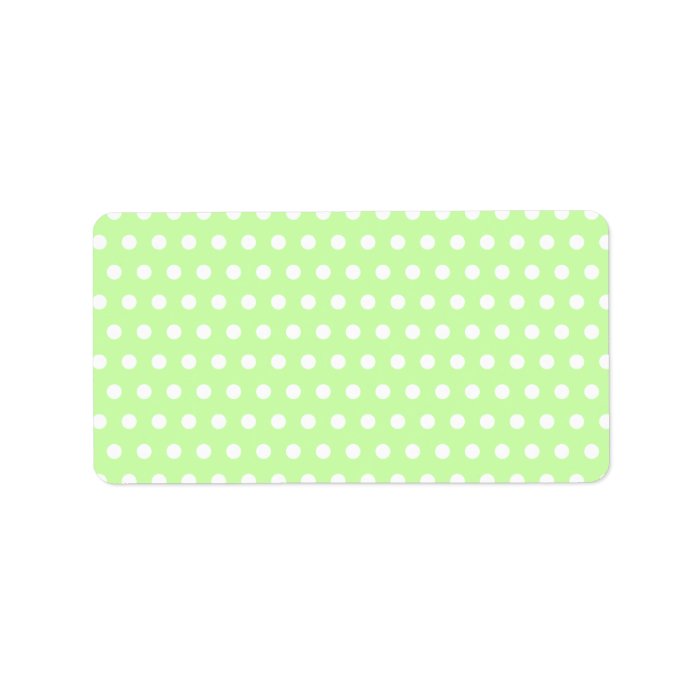 Green and White Polka Dot Pattern. Spotty. Custom Address Label