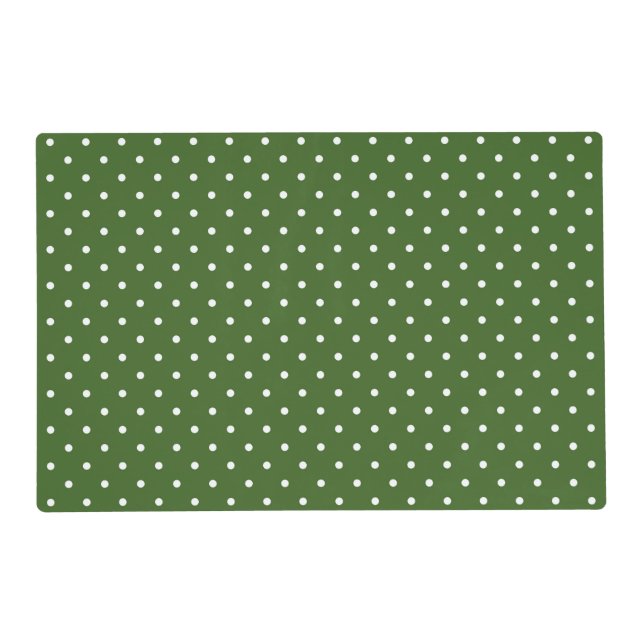 Green  And White Polka Dot  Placemat (Front)