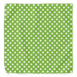 Green and White Polka Dots Bandana
