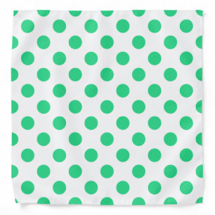 Green and white polka dots bandana