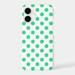 Green and white polka dots iPhone 17 case