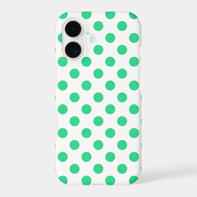 Green and white polka dots Case-Mate iPhone case (Back)