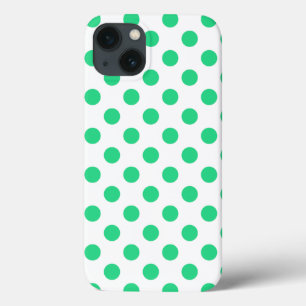 Green and white polka dots Case-Mate iPhone case