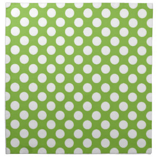 Green and white polka dots cloth napkin