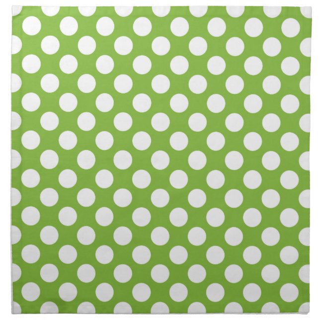 Green and white polka dots cloth napkin (Front)