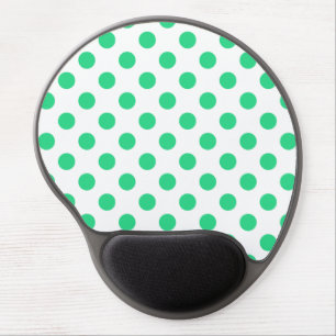 Green and white polka dots gel mouse pad