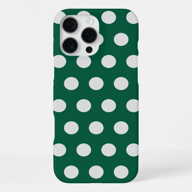 Green and White Polka Dots iPhone Case (Back)