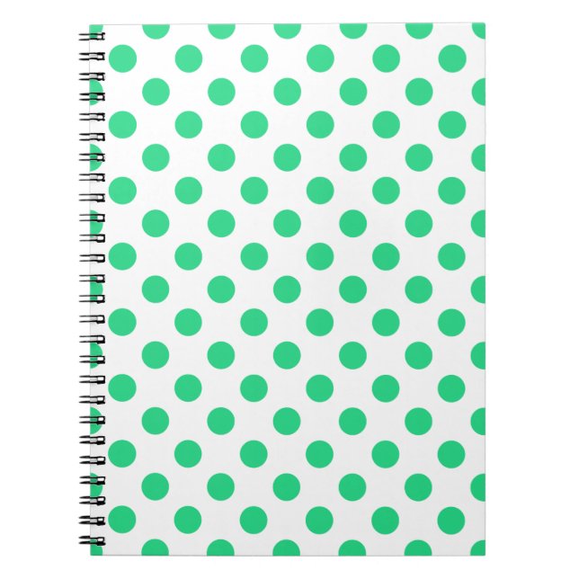 Green and white polka dots notebook (Front)