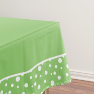 Green and White Polka Dots Tablecloth