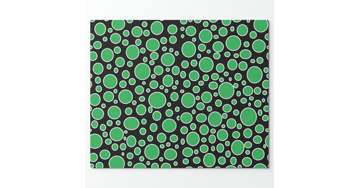 Green and White Polka Dots Wrapping Paper | Zazzle