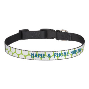 Green and White Preppy Dots Collar - Editable Blue