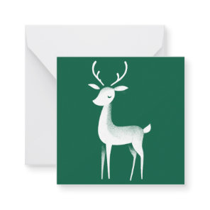 Green and white Reindeer Mini Christmas Card