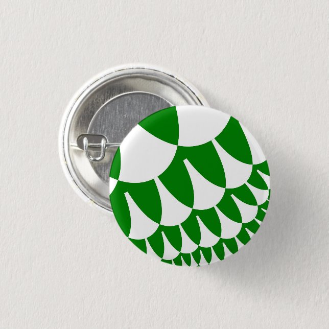 Green and White Scales Button (Front & Back)