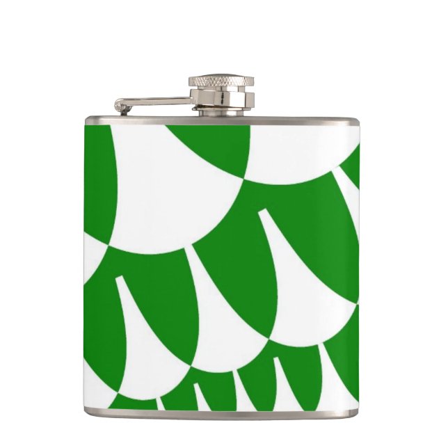Green and White Scales Flask (Front)