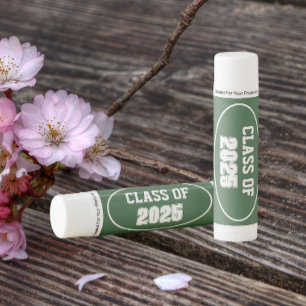 Green and White School Colors Class Year Lip Balm
