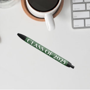 Green and White School Colors Class Year Pen