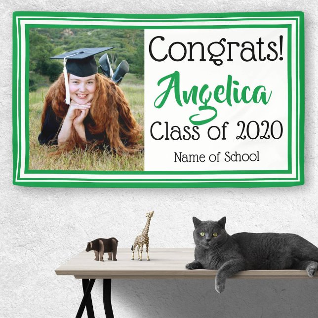 Green and White School Colors Photo Banner (Creator Uploaded)