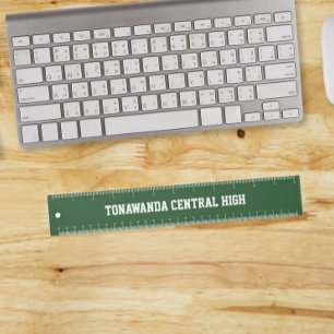 Green and White School Colors Ruler
