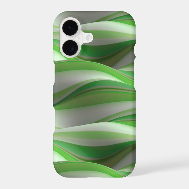 green and white shadowed wave pattern Case-Mate iPhone case (Back)