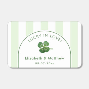 Green And White Shamrock Irish Wedding Matchboxes