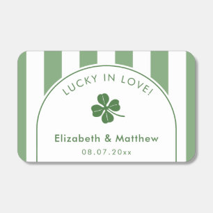 Green And White Shamrock Irish Wedding Matchboxes